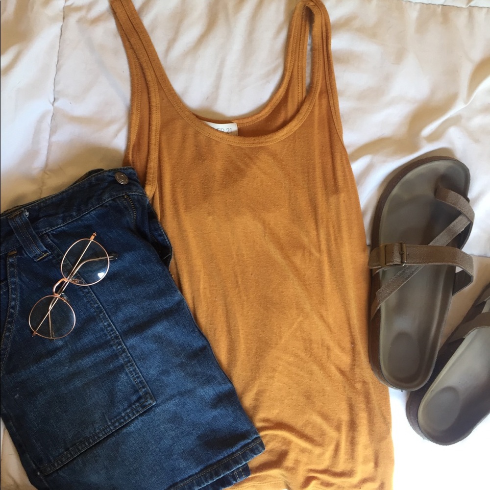 Forever 21 mustard yellow tank top